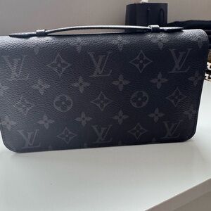 Louis Vuitton Black Monogram Eclipse Canvas Top-Handle Clutch